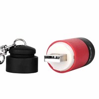 Mini poche porte-clés lampe de poche Micro USB charge Camping Ultra lumineux d'urgence LED porte-clés lampe