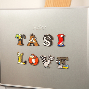 Su misura animale in legno magneti frigo giocattolo educativo Set lettere <span class=keywords><strong>alfabeto</strong></span> ABC Puzzle <span class=keywords><strong>per</strong></span> i bambini tra cui componenti in metallo - Product Image 4