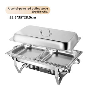 2026 <b>Buffet</b> Food Warmer 9 Sets Stainless Steel Pot Alcohol-Fueled 9L 12-Hour Heating Silver Color Wedding Party <b>Table</b> Setting - Product Image 3