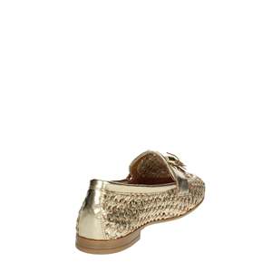 Mocasines de Mujer 95X6, Zapatos Planos de Cuero con Borlas Tejidas Doradas - Product Image 3