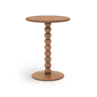 Table basse ronde marron en bois, style rustique moderne, pour salon, avec suspension simple