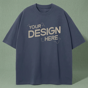 เสื้อยืดไหล่ตกสีทันสมัยของผู้ชายเสื้อยืดธรรมดาน้ำหนักมากพิมพ์ลาย3D ขนาดจากผู้ผลิตโดยตรง - Product Image 2