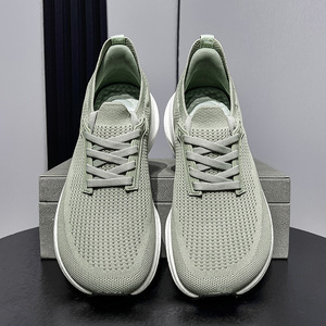 Wholesale OEM ODM High Quality Man Running <strong>Shoes</strong> Solid Men's Breathable Cushioning Lace-Up for Mesh MOQ <strong>500</strong> Pairs - Product Image 2
