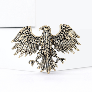 Broche Masculino Vintage de Águia em Esmalte com Efeito Gotejante, em Liga Metálica, com Design de Animal e Flor no Peito, Joia de Águia Elegante e Imponente - Product Image 4