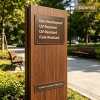 Panneau Totem Extérieur en Acier Inoxydable à Texture Bois Naturel Écologique, Panneau de Guidage Directionnel pour Parc Scénique, Personnalisé, Résistant aux Intempéries IP65