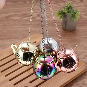 Chất lượng cao ấm trà hình dạng lỏng Tea Infuser thép không gỉ lá trà <span class=keywords><strong>Maker</strong></span> Lọc cầu vồng vàng bạc Thảo dược gia vị Lọc - Product Image 2