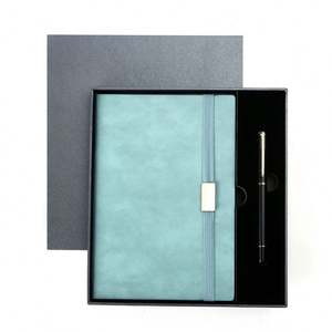 Unique PU Leather and Paper Notebook <b>Gift</b> <b>Set</b> with Embossed Handmade Pen for Promotional Activities and Business Events - Product Image 3