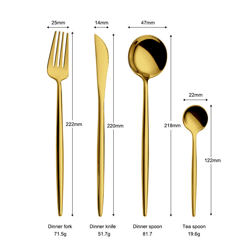 Miroir or 4 pièces ensemble