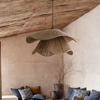 Lampe suspendue en rotin bohème tissée à la main, luminaire décoratif en corde de rotin naturel pour restaurant, salle à manger