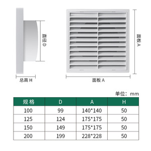 Hefengxing Grille Style Air Vent 30x30 Cm ABS Plastic Screw Fixing Bathroom Exhaust Vent Cover Louvered Vent Outlet - Product Image 5