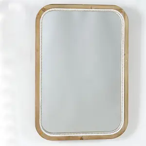 In Stock mirror wall wood 7 days ready to ship promotional cheapest price rectangle wood wall mirror