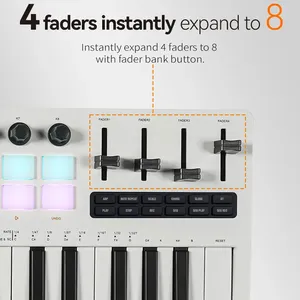 M-VAVE SMK-37 Pro 37 touches clavier MIDI RVB 16 pads rétro-éclairés sans fil Bluetooth DX7 synthétiseur et écran couleur - Product Image 6
