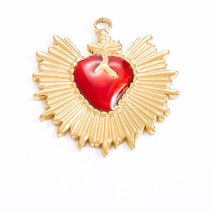Colgantes de Corazón Temáticos para Mujer, Chapados en Oro de 18k, Acero Inoxidable, Accesorios de Joyería DIY, Colgante con Encanto de Amor para Uso Diario - Product Image 3
