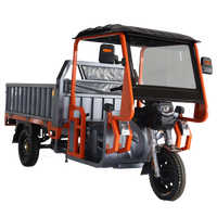 Trike cargo électrique 1800W Boîte de chargement ouverte sur 3 côtés 1200kg de charge Moto robuste à 3 roues pour chantier de