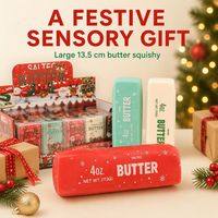 Jouet anti-stress en argile TPR en forme de briques de beurre de Noël, jouet sensoriel apaisant, cadeau fantaisie