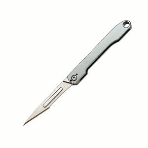 Mini couteau pliant en acier inoxydable EDC, couteau de poche pour déballage en extérieur avec 10 lames remplaçables - Product Image 5