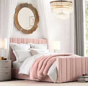 Cama Doble Moderna de Madera Maciza, Color Rosa, Acogedora, Personalizable, Muebles de Dormitorio Duraderos y Cómodos - Product Image 6
