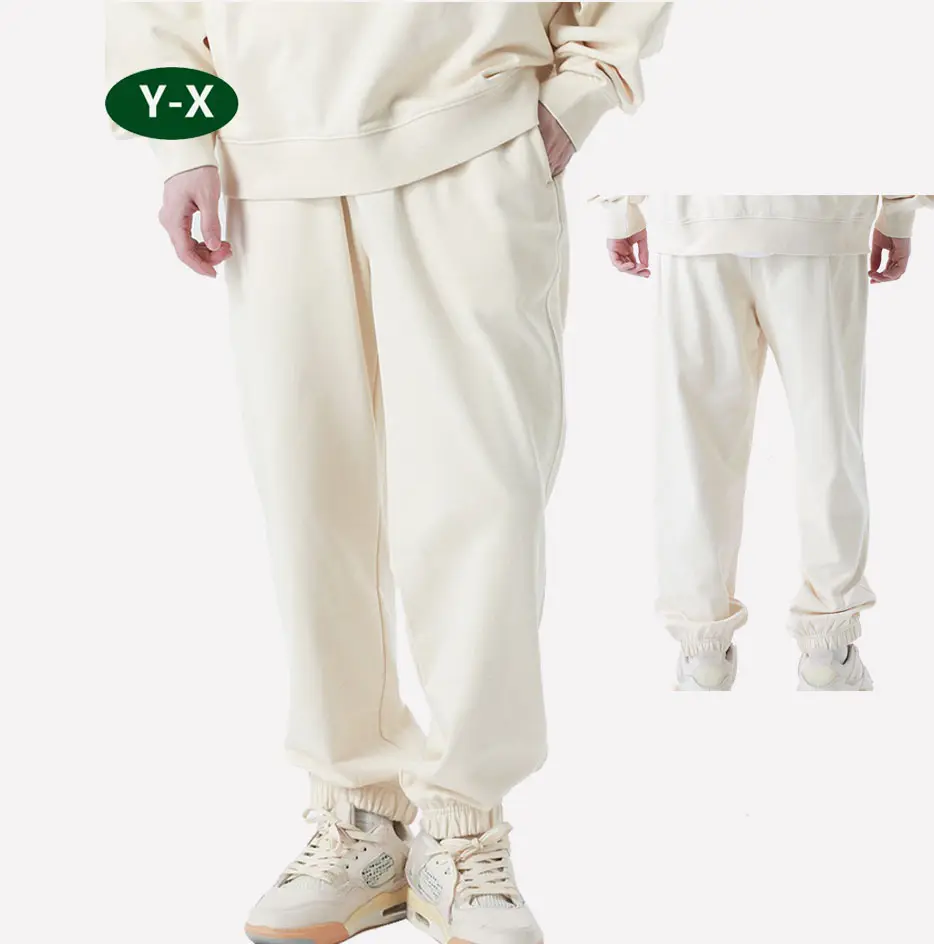 Y-X toptan OEM moda Trackpants boş Sweatpants özel koşu pantolonları baskı düz fransız terry ter Jogger erkekler