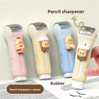 Soododo Super Clean Gomme à effacer extensible en caoutchouc, taille-crayon à pousser et tirer, design dessin animé
