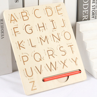 Pizarra de Madera con Ranuras para Niños, para el Aprendizaje de la Escritura, la Coordinación Mano-Ojo y la Inteligencia Temprana