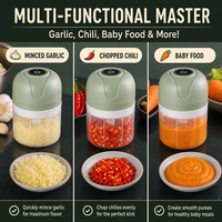 Mini hachoir à ail électrique portable, moulin à légumes de cuisine 250 ml, hachoir à oignon électronique, mixeur multifonction