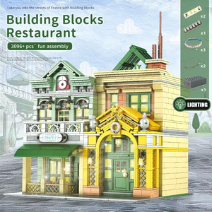 Moule King 16023 3096PCS Street View Serie Restaurant <span class=keywords><strong>français</strong></span> modèle de bloc de construction technique jouet éducatif Festival cadeau - Product Image 2