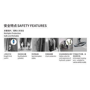 Plafon rendah portabel otomotif 2 Post <span class=keywords><strong>Hoist</strong></span> Lift hidrolik, 2 Posrt Lift mobil tanpa Baseplate tiang dapat disesuaikan dengan CE - Product Image 2