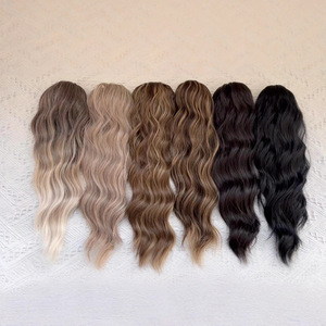 Oferta Especial: Extensiones <span class=keywords><strong>de</strong></span> <span class=keywords><strong>Cabello</strong></span> Ondulado y Rizado <span class=keywords><strong>de</strong></span> Fibra Ignífuga, Naturales, Ajustables con Cordón, <span class=keywords><strong>de</strong></span> 18 Pulgadas, con Efecto <span class=keywords><strong>de</strong></span> Ondas <span class=keywords><strong>de</strong></span> Agua, Suaves y Mate, para Uso Diario - Product Image 3