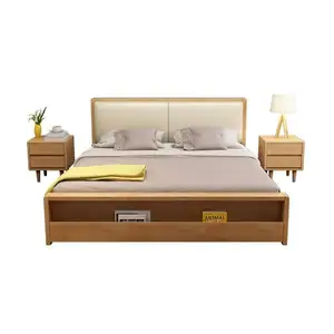 חדר שינה ריהוט מלכת גודל מתכת מיטת עץ כפול מיטת בסיסי מסגרת עבור מלא גודל