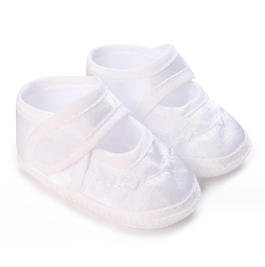 Chaussures de baptême pour bébé nouveau-né en coton blanc doux et pur, chaussures pour tout-petits - Product Image 6