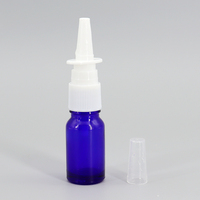 Flacon pulvérisateur nasal en verre bleu 10 ml (1/3 oz) vide avec pompe à brume fine, 100 pièces, pour médicaments
