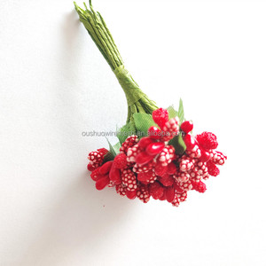 <span class=keywords><strong>Espuma</strong></span> artificial fruta baya <span class=keywords><strong>estambre</strong></span> boda ramo flor decoración estambres mini ramo de flores con hojas - Product Image 3