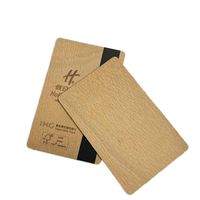 Carte de visite en bois NFC personnalisée 13,56 MHz 2025, impression couleur, puce 1k, carte RFID intelligente sans contact pour contrôle d'accès