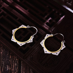 ต่างหูห่วงดอกบัว - Product Image 4