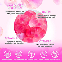 Complément beauté pour adultes, cheveux, peau, ongles, biotine, collagène, resvératrol, gommes blanchissantes pour la peau