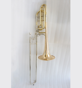 <span class=keywords><strong>Trombone</strong></span> basse en <span class=keywords><strong>cuivre</strong></span> doré, corps en laiton laqué transparent, tonalité Bb / F / Gb / D, <span class=keywords><strong>trombone</strong></span> basse à vendre OME - Product Image 1