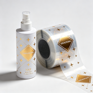 Etiquetas Adhesivas de Vinilo Transparente con Impresión Personalizada al por Mayor, Rollo de Etiquetas con Estampado en Caliente para Botellas de Brillo Labial, Suero y Cosméticos - Product Image 6