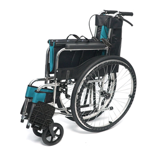 Silla de Ruedas Manual Plegable para Hospital con Marco de Acero al Carbono, Capacidad de Carga de 100 kg, Correa para las Piernas y Cinturón de Seguridad para Discapacitados - Product Image 1