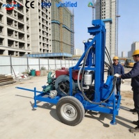 Foreuse hydraulique portable pour puits d'eau, profondeur 100m-200m, moteur diesel, machine de forage de petits trous