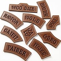 Étiquette en cuir personnalisée gaufrée en forme de rouleau pour jeans, pantalons, sacs et chaussures - Couleur et design personnalisés