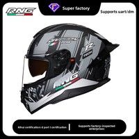Casque de moto intégral personnalisé avec visière double lentille pour casque audio et grand spoiler - Certifié 3C/DOT
