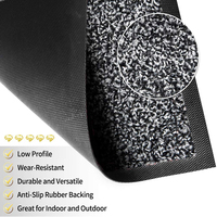 Tapis d'entrée commercial antidérapant en TPR, design moderne tufté à poils coupés, lavable