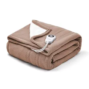 2023 New Portable Khaki Polar Fleece Heater Electric Warmer Bed Heated Blanket Manta Electrica For Winter Cover Heating Blanket
