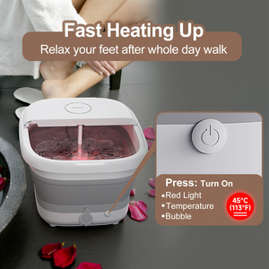 Ánh sáng màu đỏ trị liệu shiatsu Massage chân Spa với Bong Bóng xách tay có thể gập lại chân ngâm tắm Massager lưu vực - Product Image 2