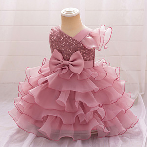 Abito da ballo vestiti per feste per bambini matrimonio abito da principessa con perle e decorazioni modello per ragazze di fiori piccole spose - Product Image 6