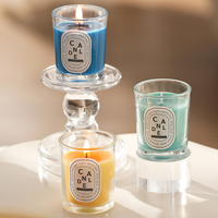 Bougie en cire végétale parfumée sans fumée, style nordique, pot en verre, luxe minimaliste, style Ins, décoration d'intérieur, cadeau idéal pour anniversaire et fêtes, best-seller