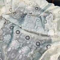Tissu en maille florale respirant, soluble dans l'eau, 100% coton, dentelle pour robe brodée ou hawaïenne, tissu en coton pour broderie
