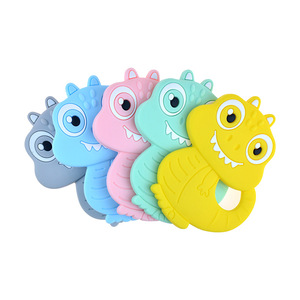 Meilleure vente Premium qualité dinosaure Animal Silicone perles jouet nourriture anneau de dentition pendentif perles en vrac cadeau de dentition - Product Image 4