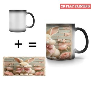 Frosted Black <b>Ceramic</b> Mug 11oz Heat Activated Color Changing <b>Cup</b> For Daily Beverage Use - Product Image 4