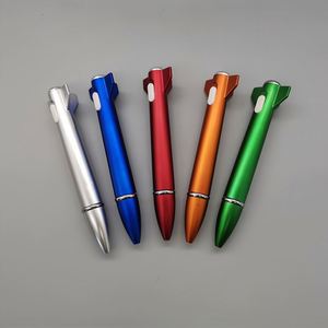 Creative LED Light Rocket-Shaped Novelty Ballpoint Blue/Black Ink Multi-Function Advertising Plastic Space-Themed Design - Product Image 3